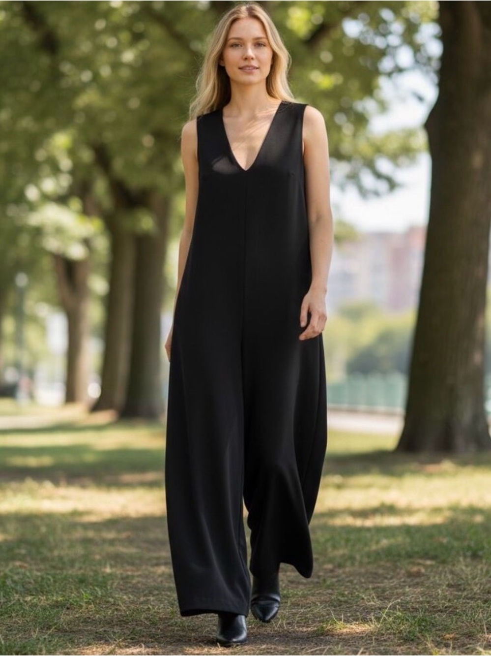 Forest Green Scoop Neck Wide-Leg Jumpsuit